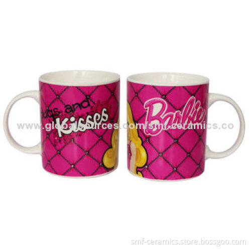 12oz New Bone China Mug, Barbie Decal Design, Customized Designs, Various Colors and ShapesNew